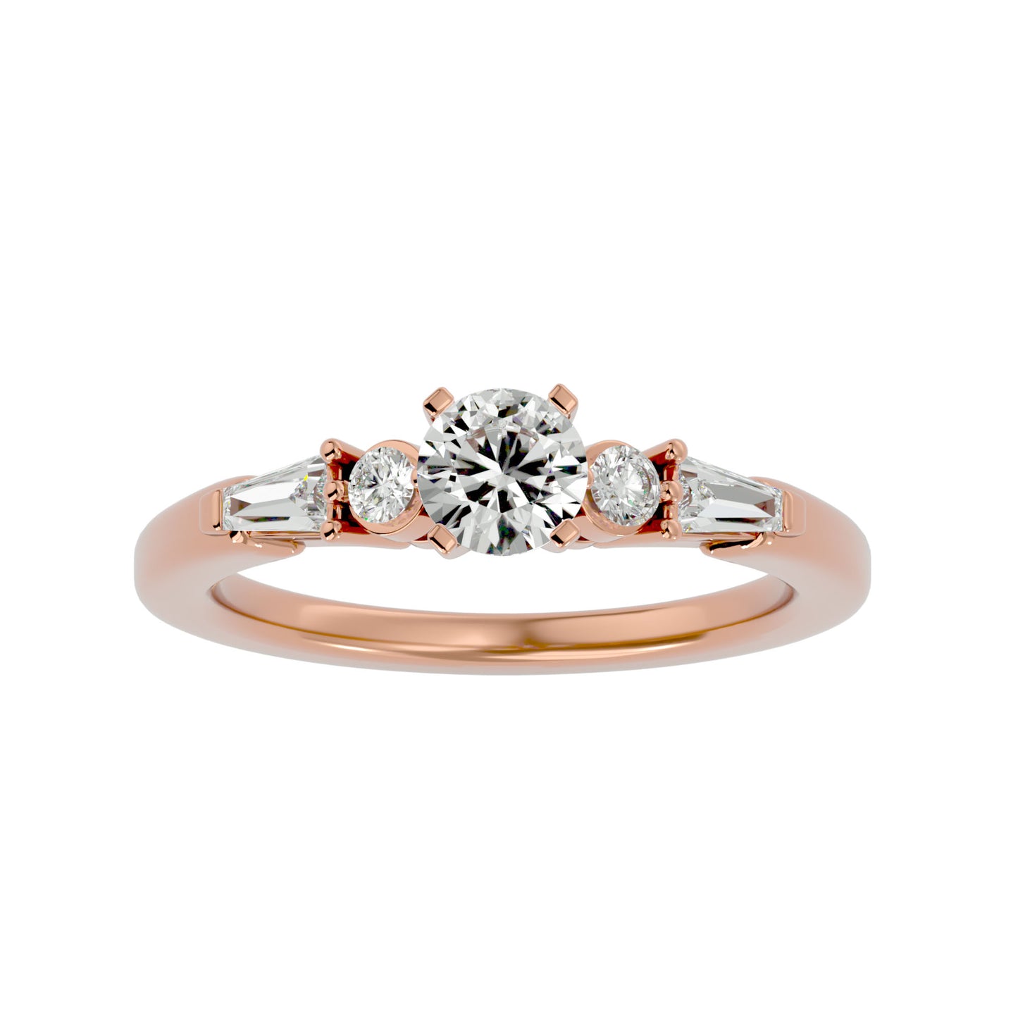 Élodie tappered baguette diamond engagement ring