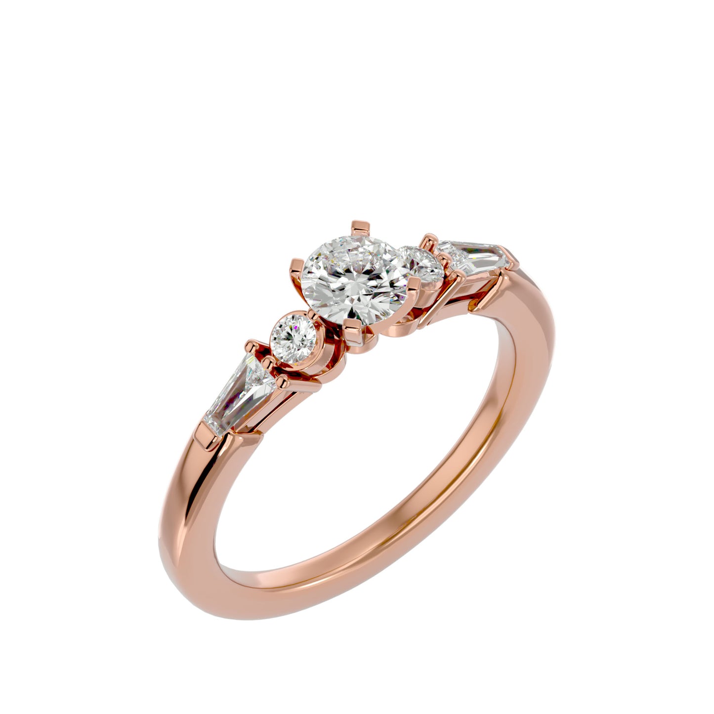Élodie tappered baguette diamond engagement ring