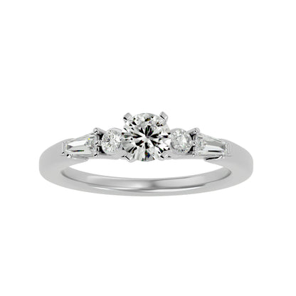 Élodie tappered baguette diamond engagement ring