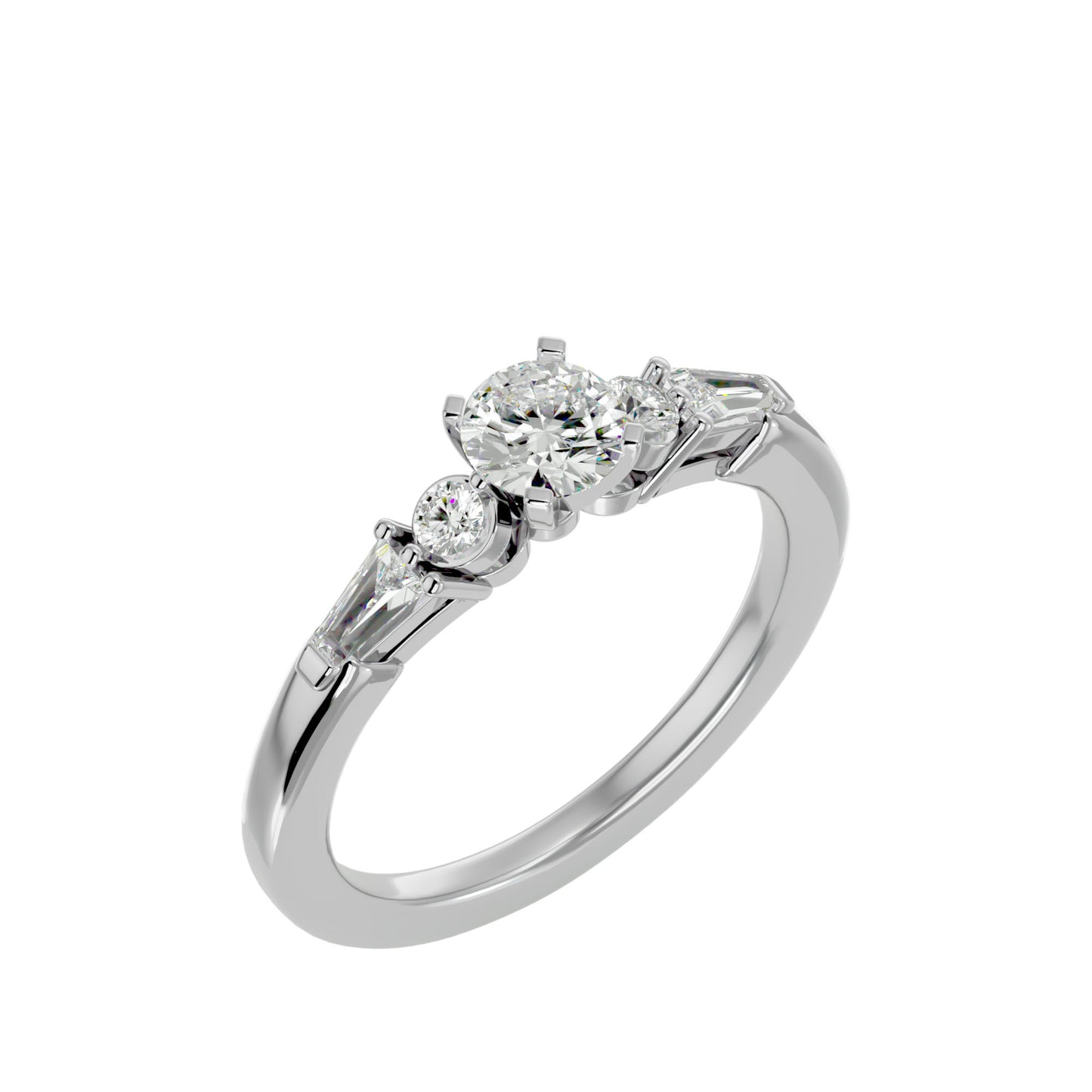 Élodie tappered baguette diamond engagement ring