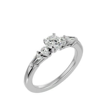 Élodie tappered baguette diamond engagement ring