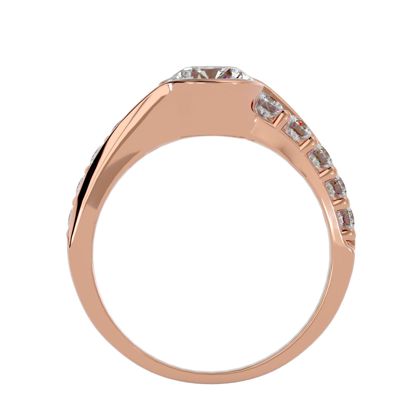 Bezel diamond engagement ring