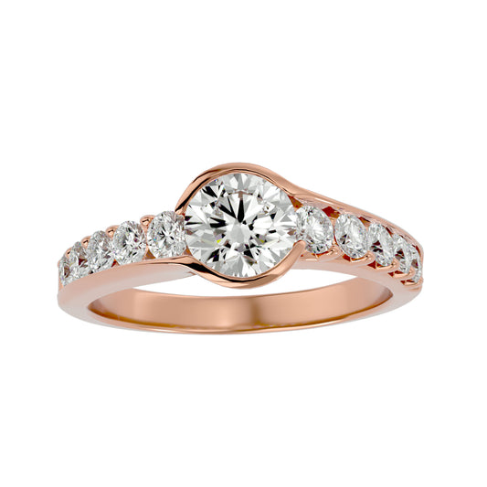 Bezel diamond engagement ring