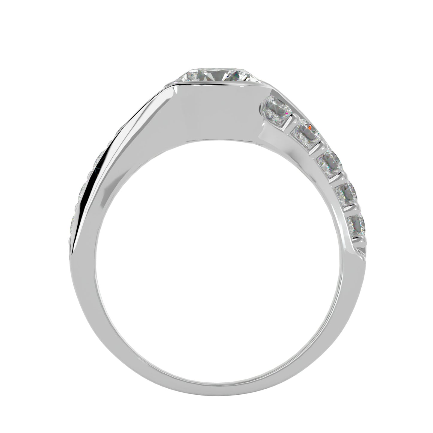 Bezel diamond engagement ring
