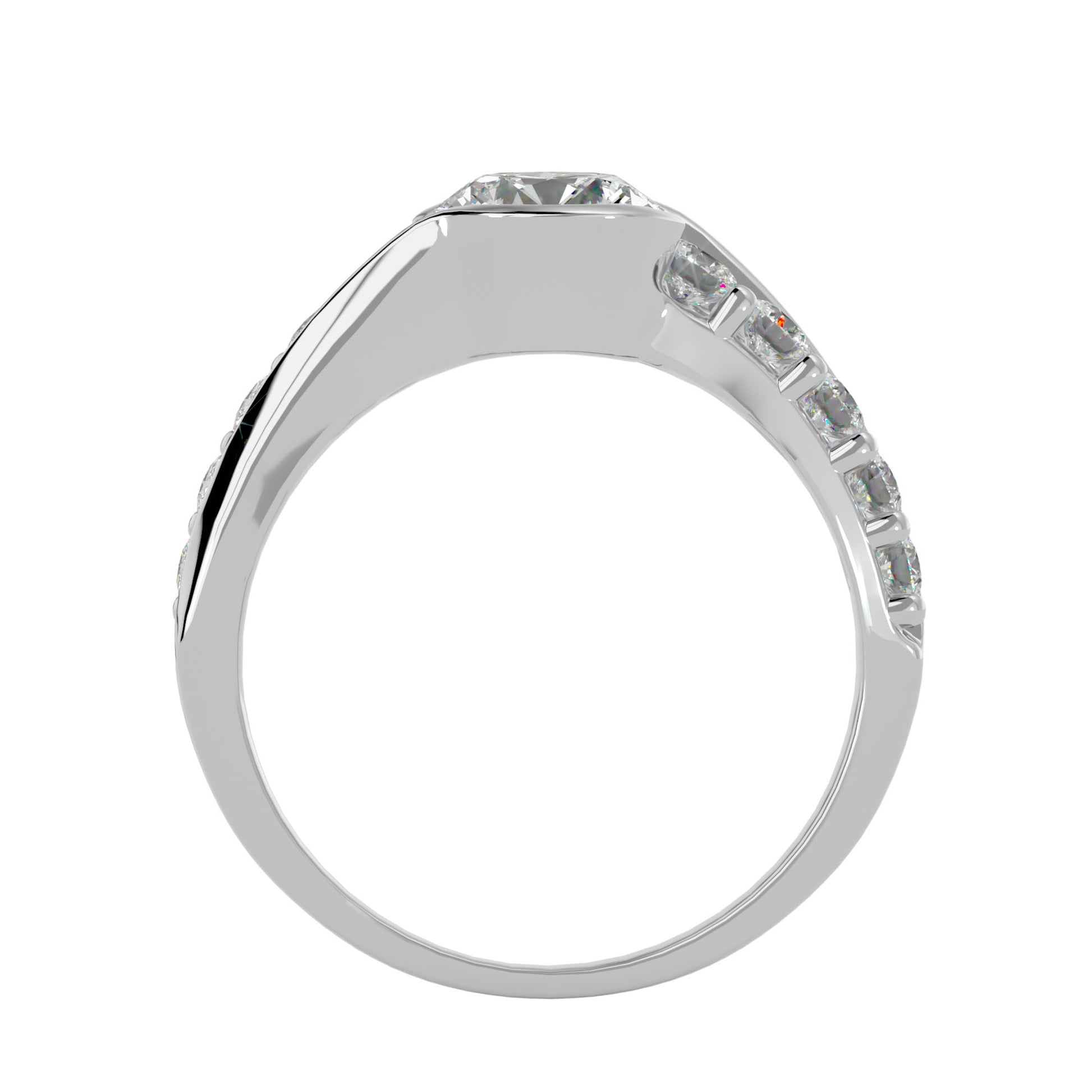 Bezel diamond engagement ring