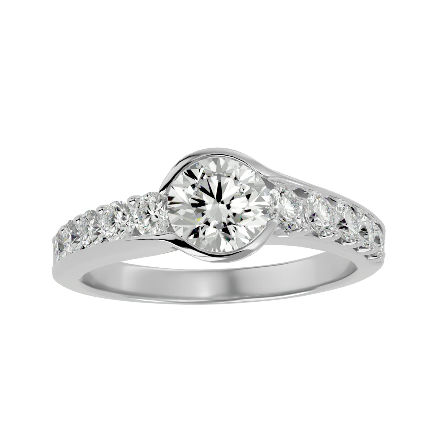 Bezel diamond engagement ring