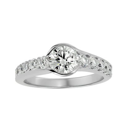 Bezel diamond engagement ring