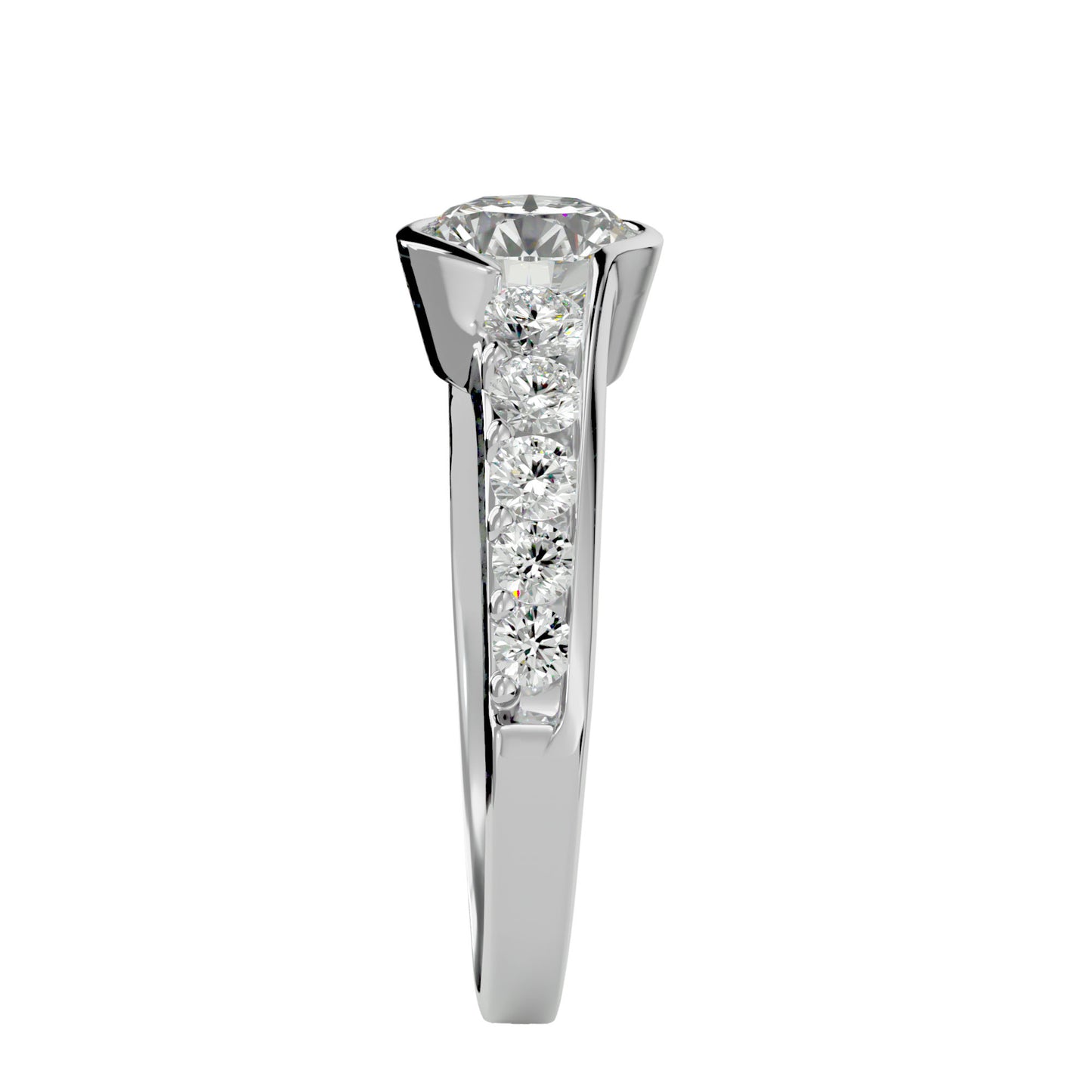 Bezel diamond engagement ring