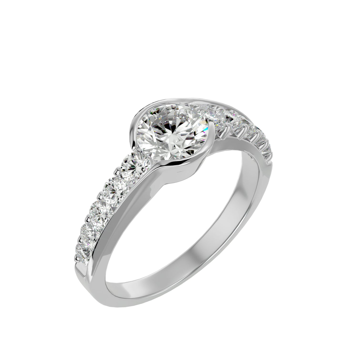 Bezel diamond engagement ring