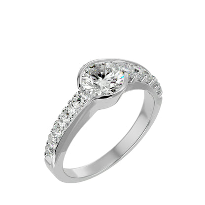 Bezel diamond engagement ring
