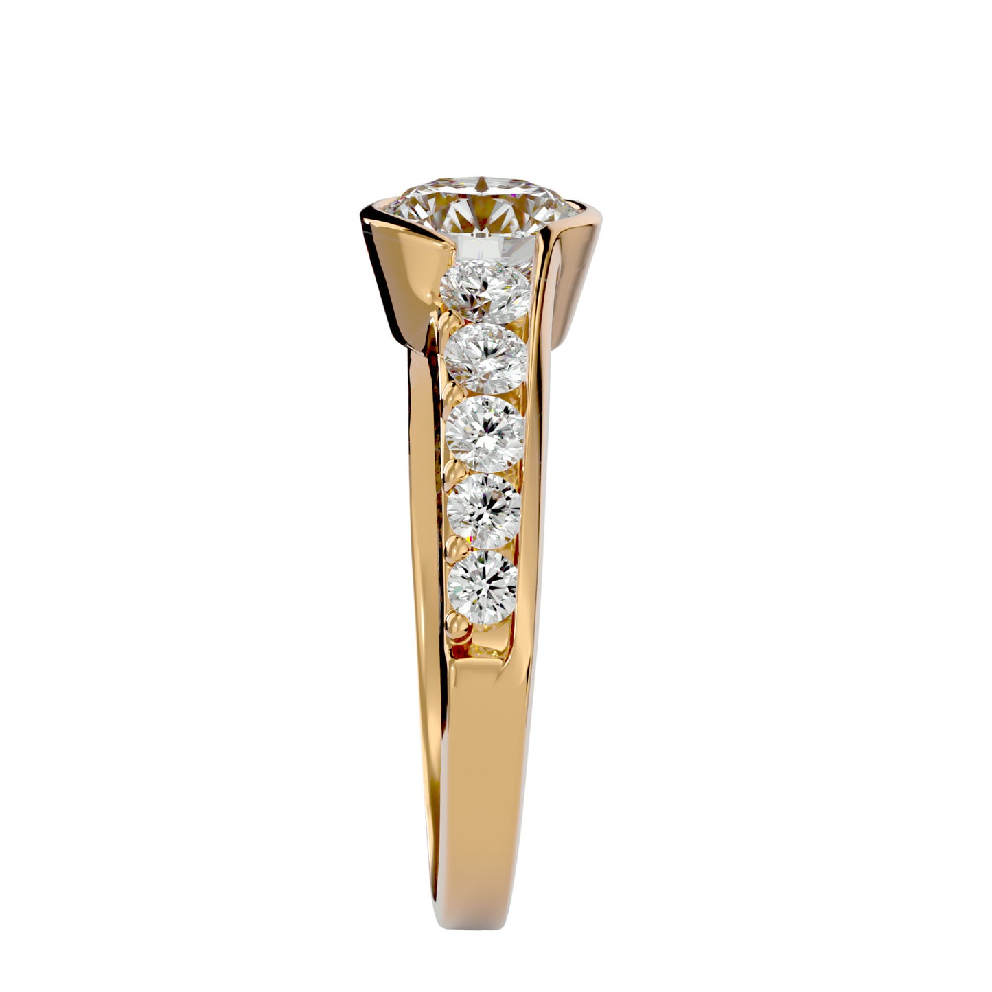 Bezel diamond engagement ring