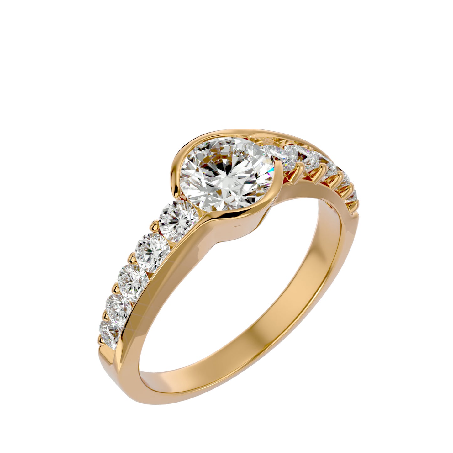 Bezel diamond engagement ring