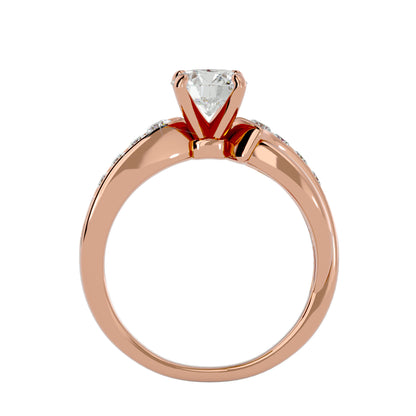 Meera criss cross diamond engagement ring