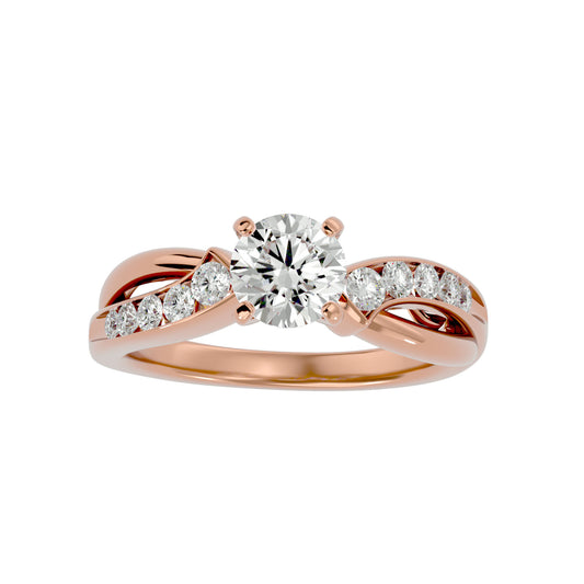 Meera criss cross diamond engagement ring