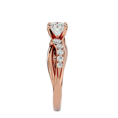 Meera criss cross diamond engagement ring