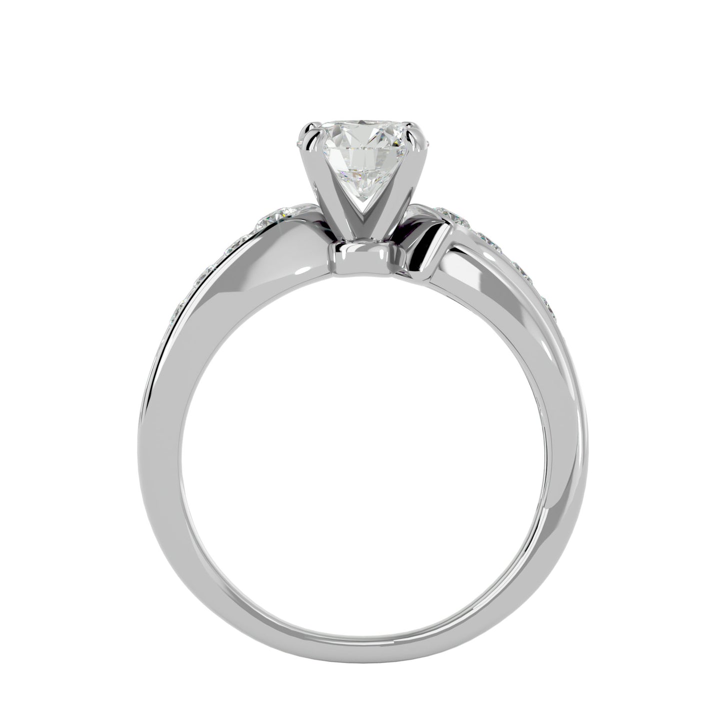 Meera criss cross diamond engagement ring