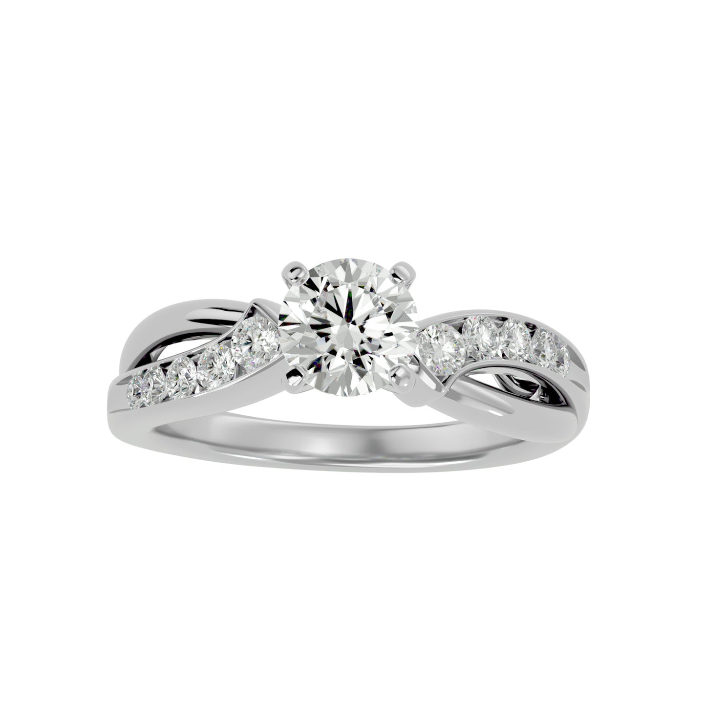 Meera criss cross diamond engagement ring