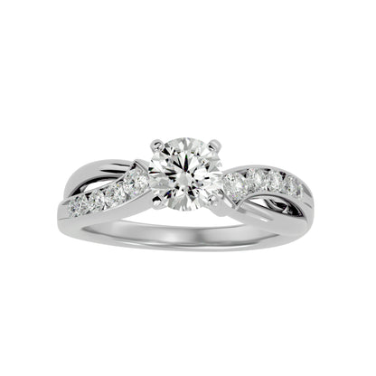 Meera criss cross diamond engagement ring