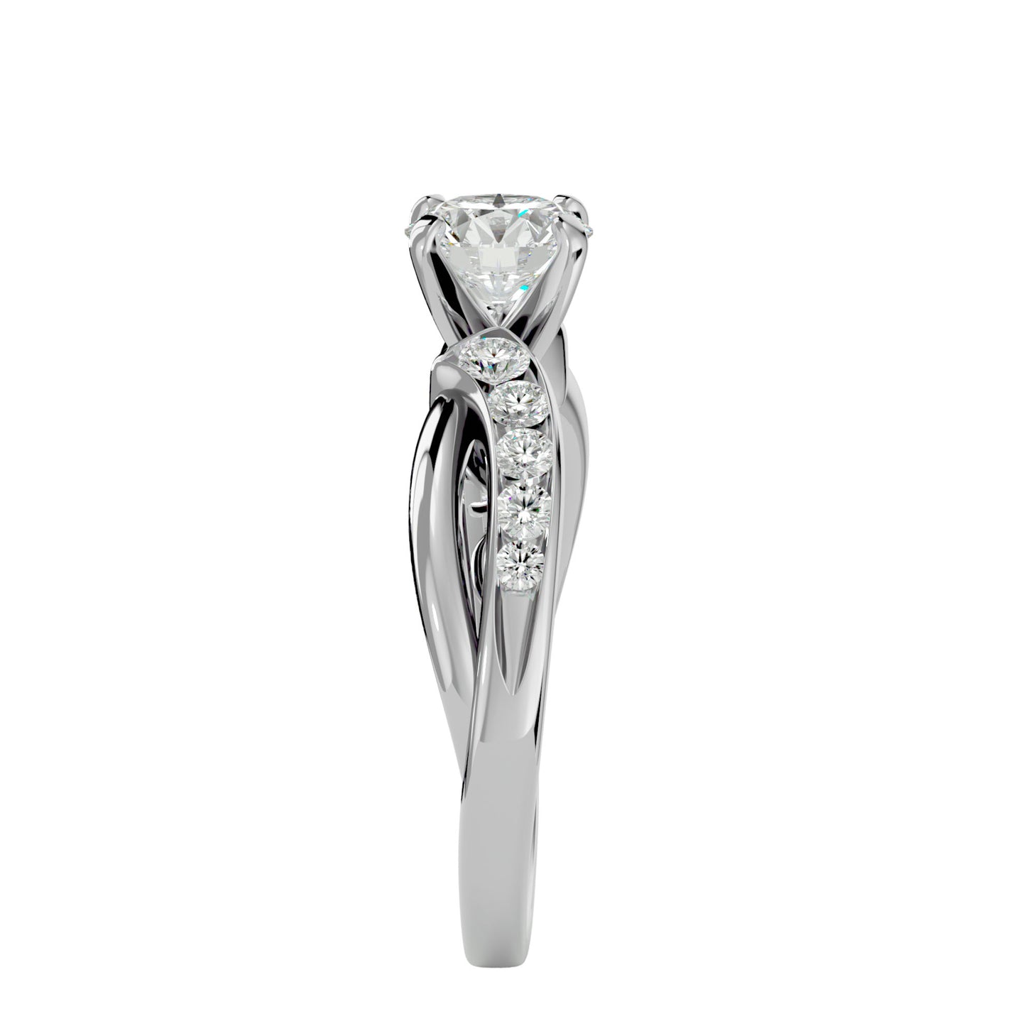 Meera criss cross diamond engagement ring