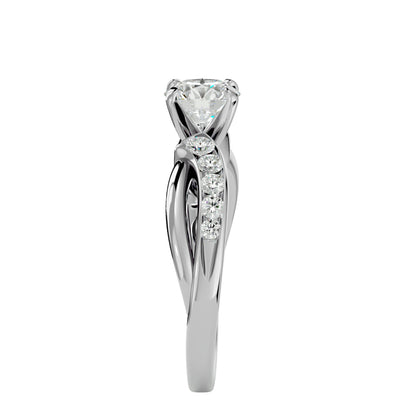 Meera criss cross diamond engagement ring