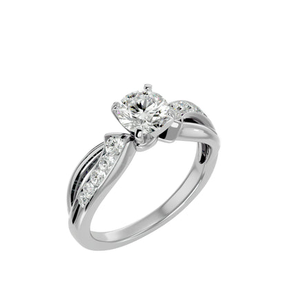 Meera criss cross diamond engagement ring