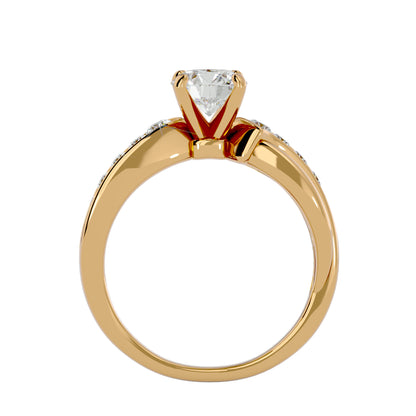 Meera criss cross diamond engagement ring