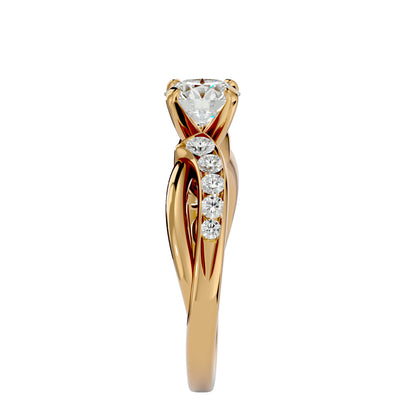 Meera criss cross diamond engagement ring