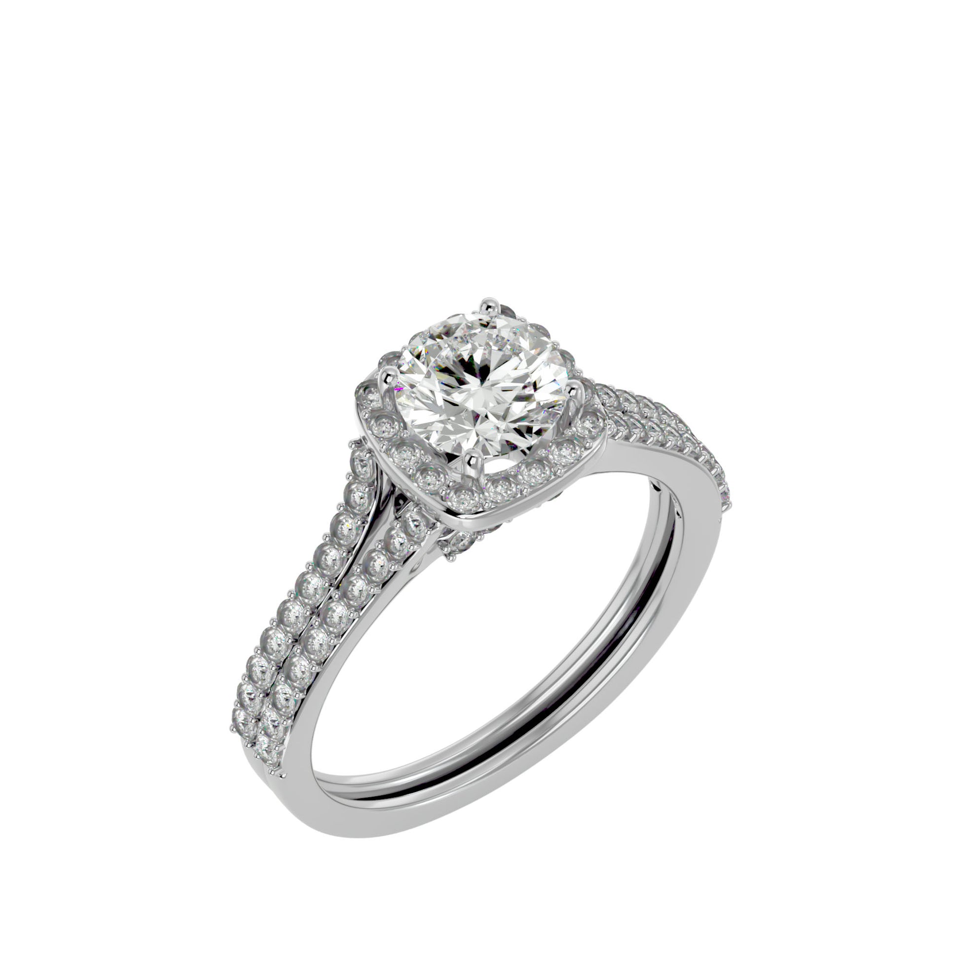 Rhea split prong diamond engagement ring