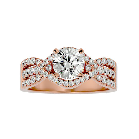 Frida criss cross diamond engagement ring