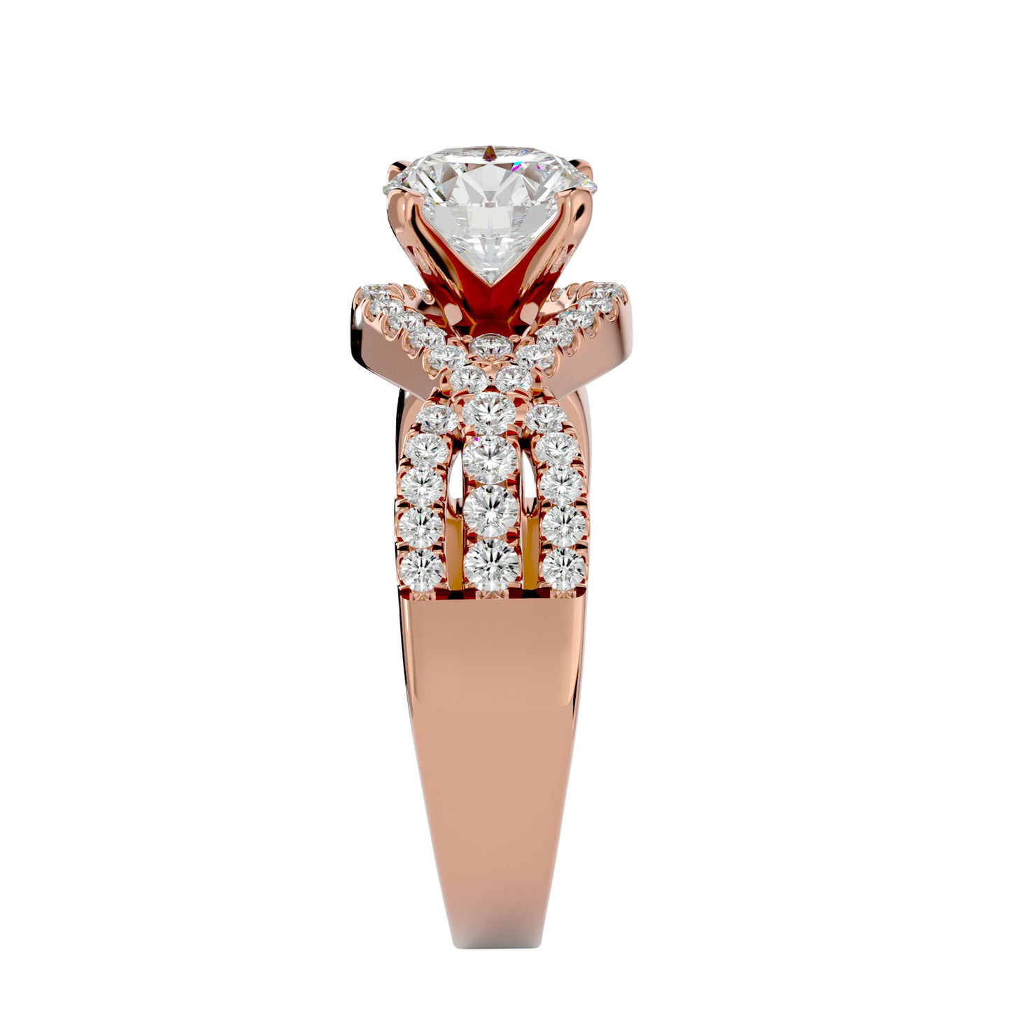 Frida criss cross diamond engagement ring