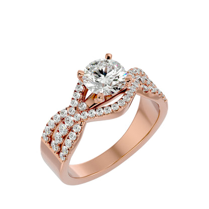 Frida criss cross diamond engagement ring