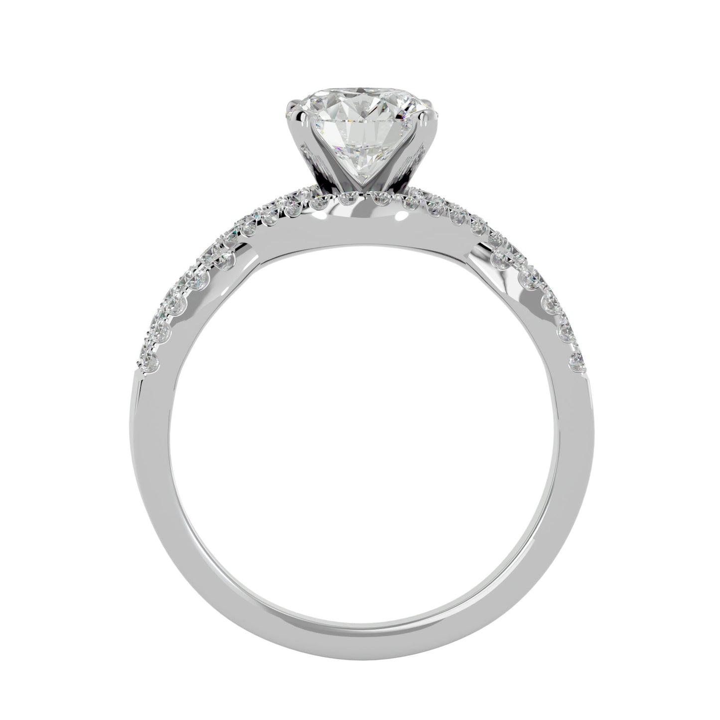 Frida criss cross diamond engagement ring