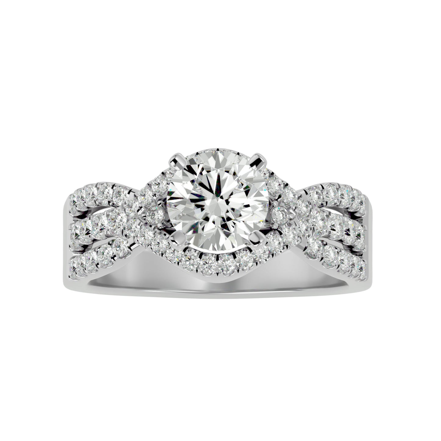 Frida criss cross diamond engagement ring