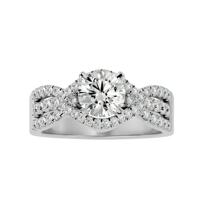 Frida criss cross diamond engagement ring