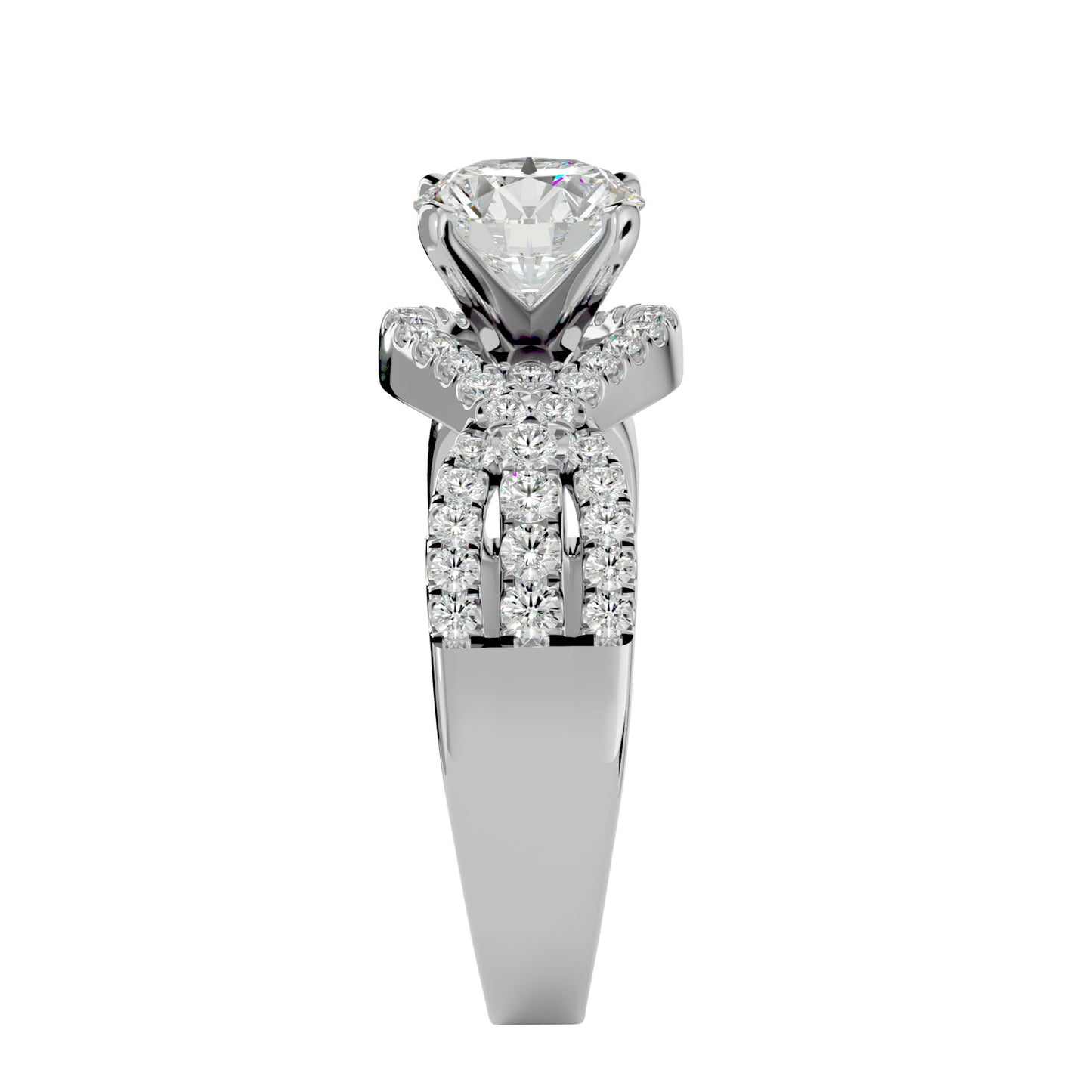 Frida criss cross diamond engagement ring