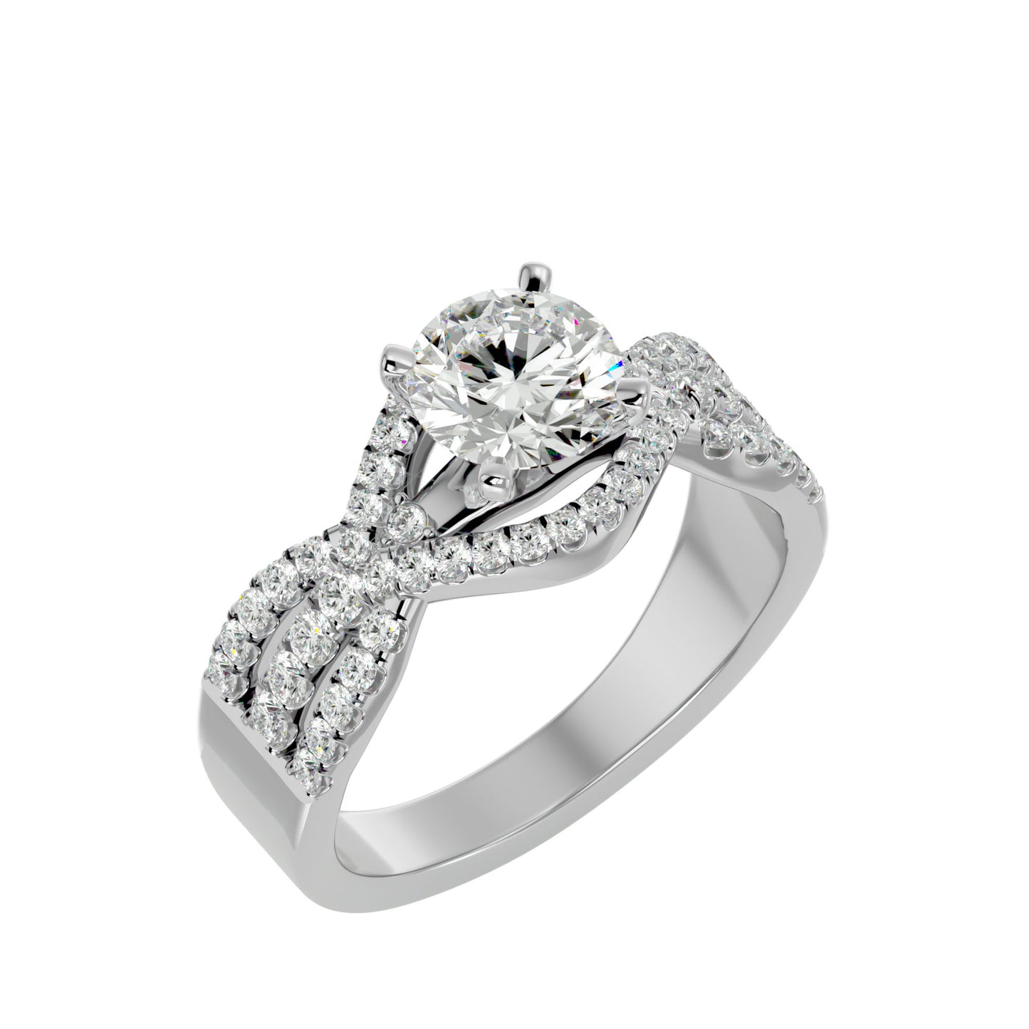 Frida criss cross diamond engagement ring