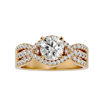 Frida criss cross diamond engagement ring