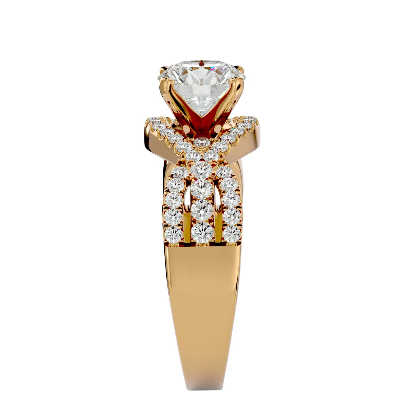 Frida criss cross diamond engagement ring