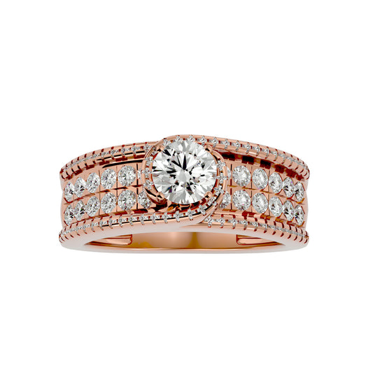 Leher bypass diamond engagement ring