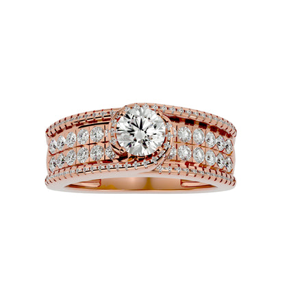 Leher bypass diamond engagement ring