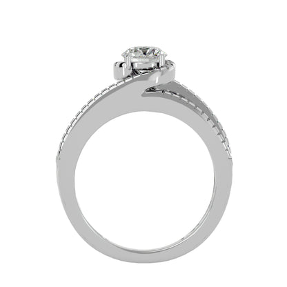Leher bypass diamond engagement ring