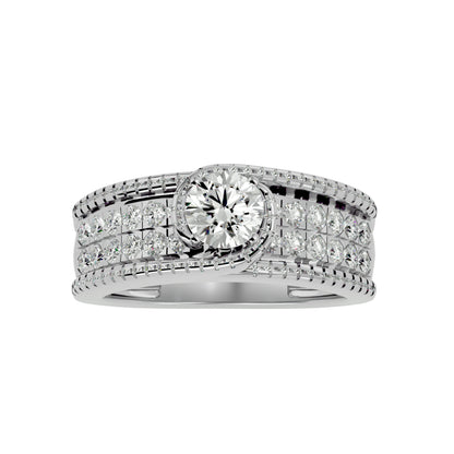 Leher bypass diamond engagement ring