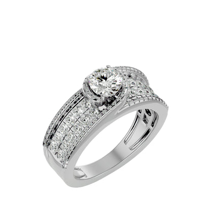 Leher bypass diamond engagement ring