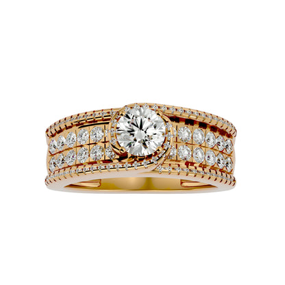 Leher bypass diamond engagement ring