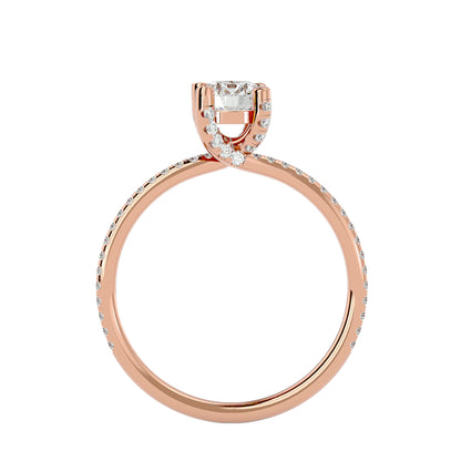 Lotus diamond engagement ring