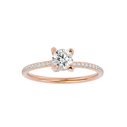 Lotus diamond engagement ring