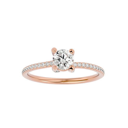 Lotus diamond engagement ring
