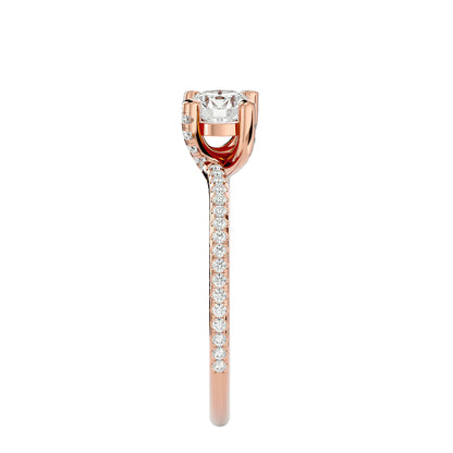 Lotus diamond engagement ring