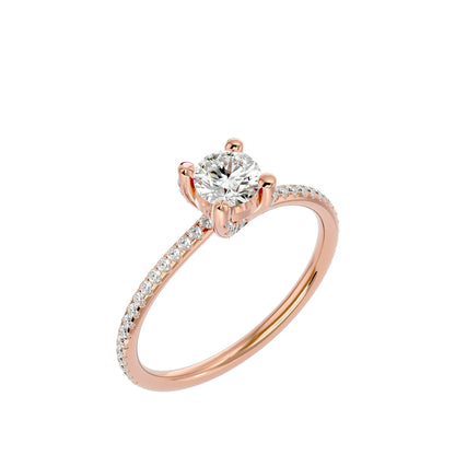 Lotus diamond engagement ring