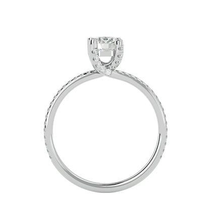 Lotus diamond engagement ring